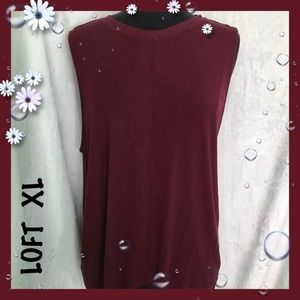 Ann Taylor LOFT Maroon / Wine Sleeveless Top  XL